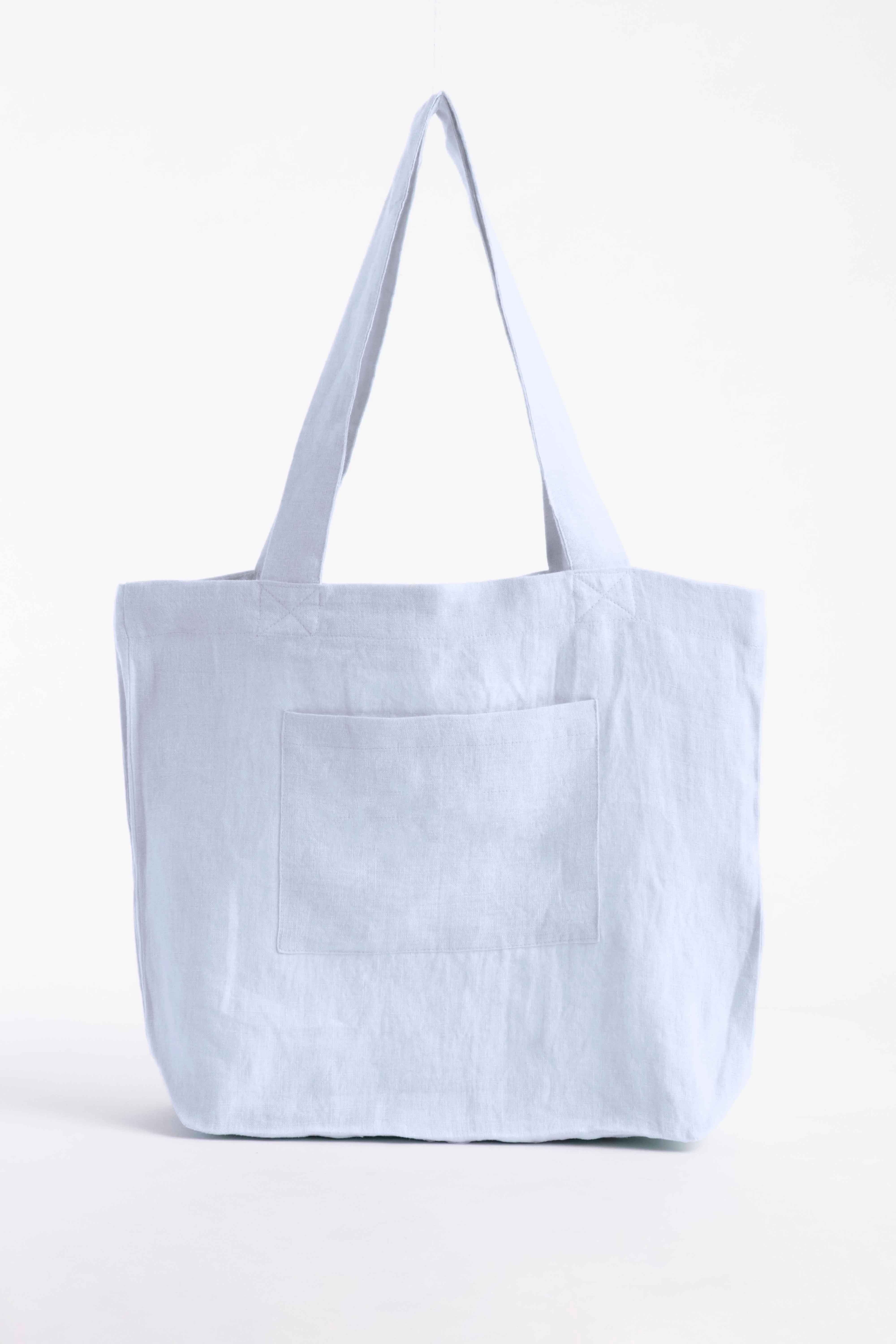 Linen Tote Bag-Angora White