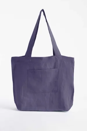 Linen Tote Bag-Blackberry Wine