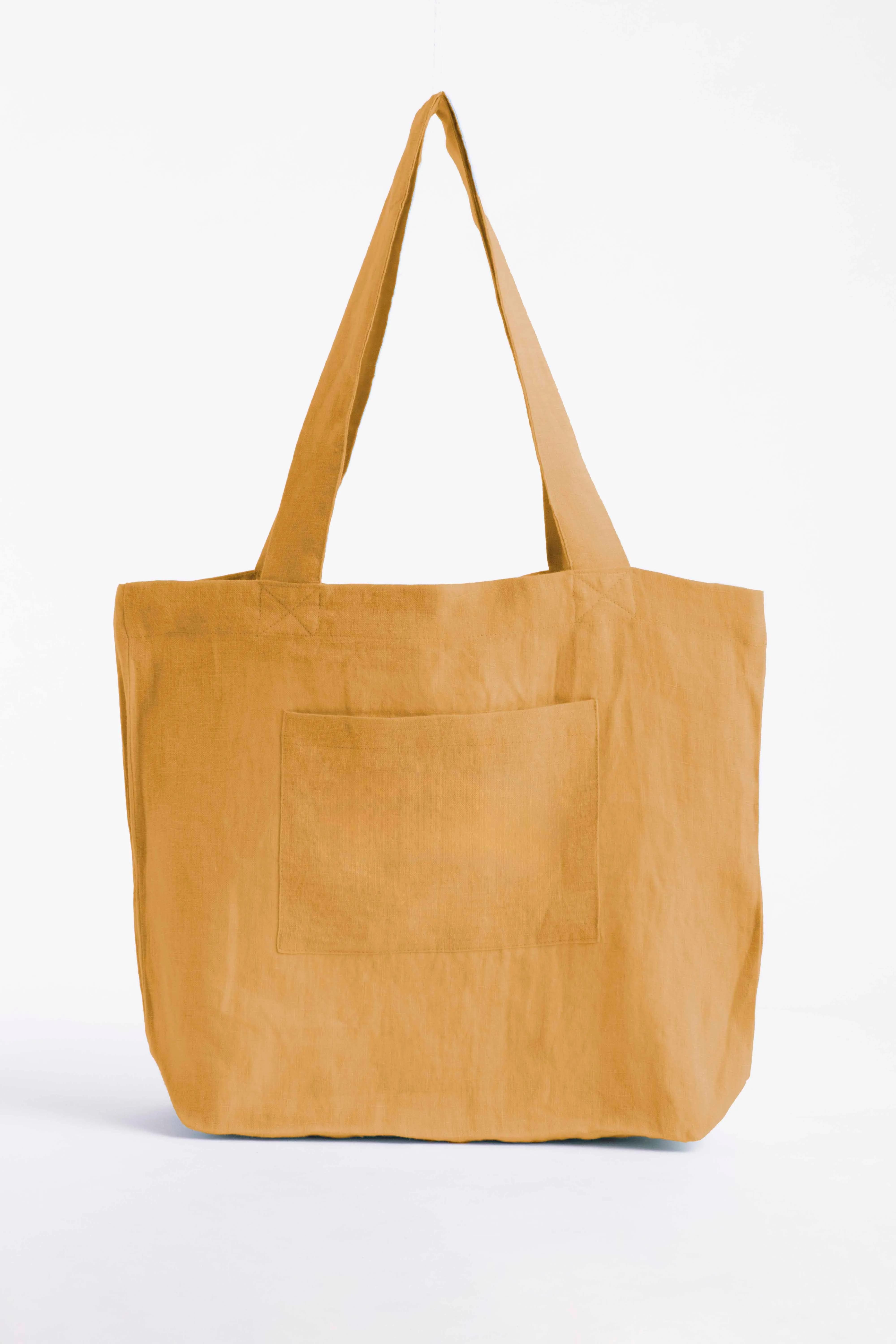 Linen Tote Bag-Moody Blue