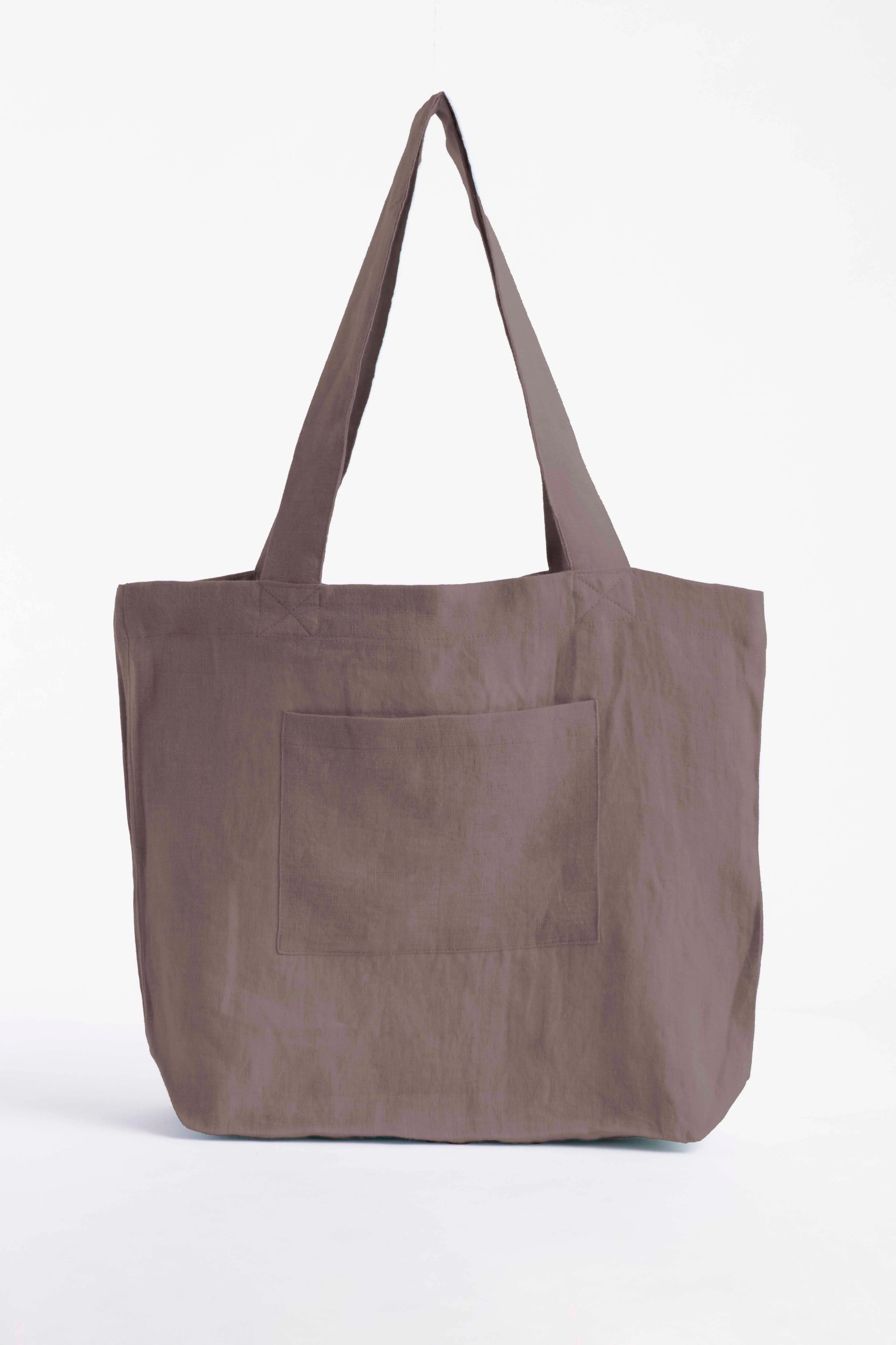 Linen Tote Bag-Moody Blue