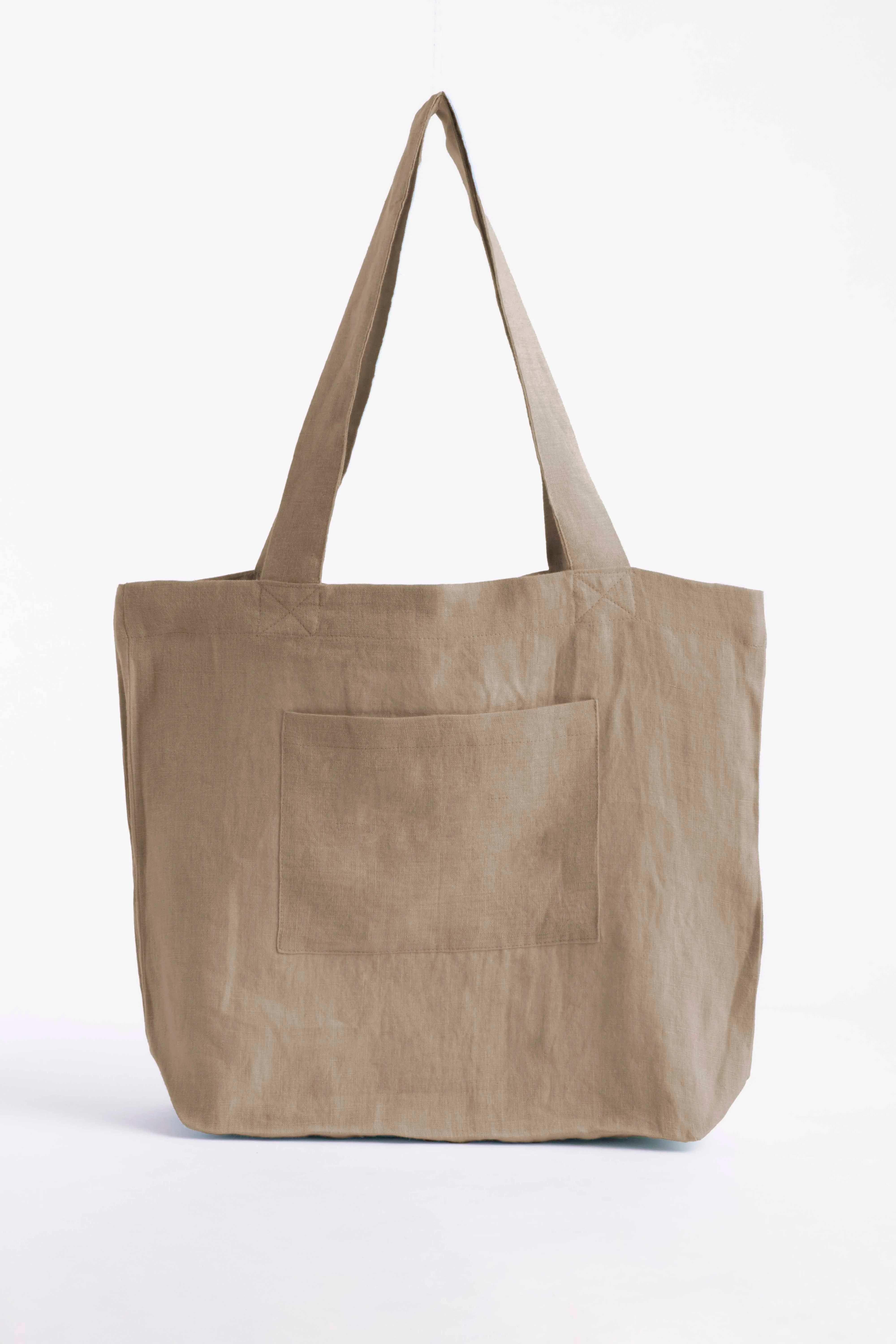 Linen Tote Bag-Moody Blue