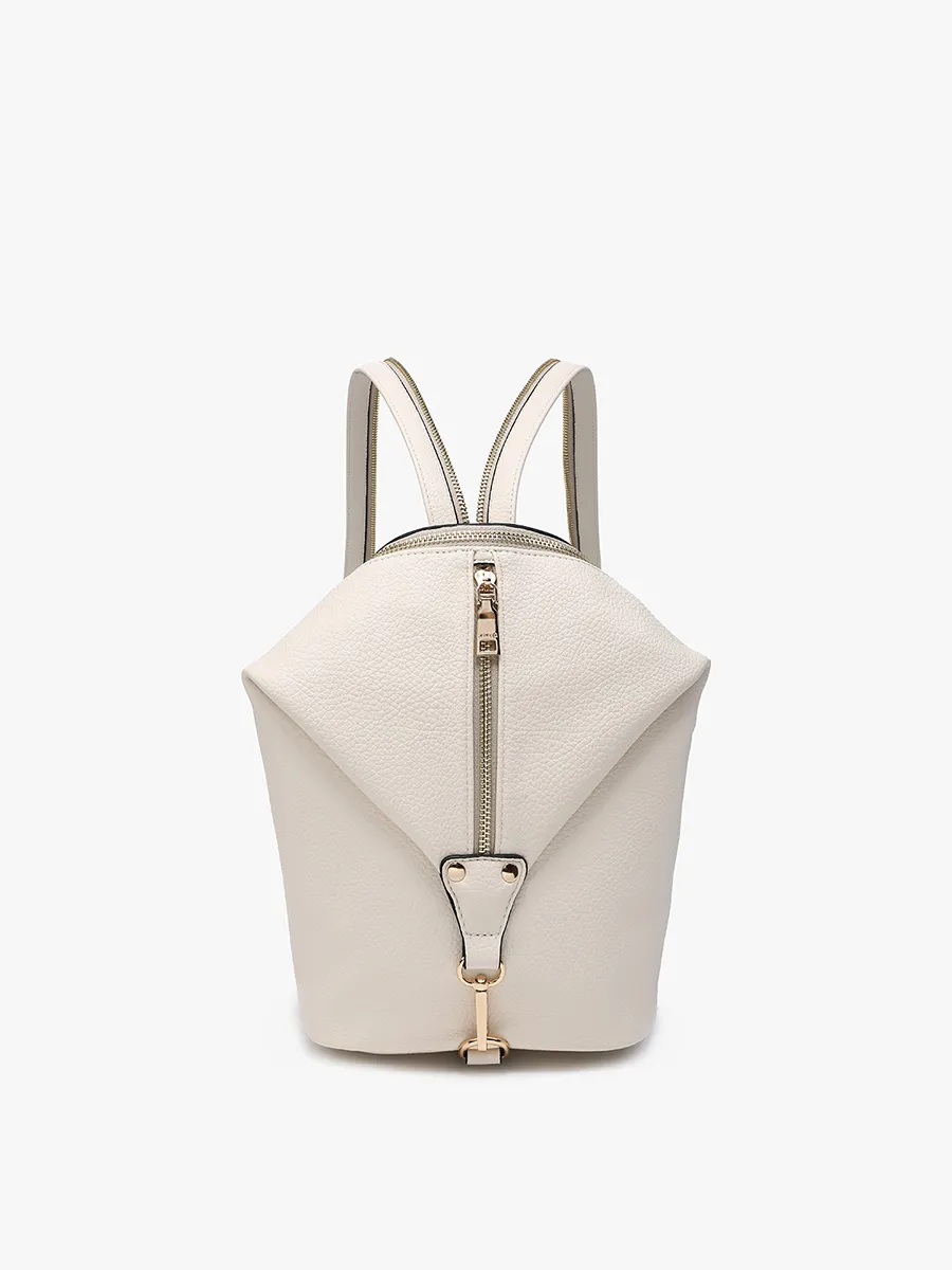Linnette Foldover Clasp Backback w/ Zip Compartment