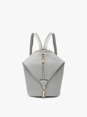 Linnette Foldover Clasp Backback w/ Zip Compartment