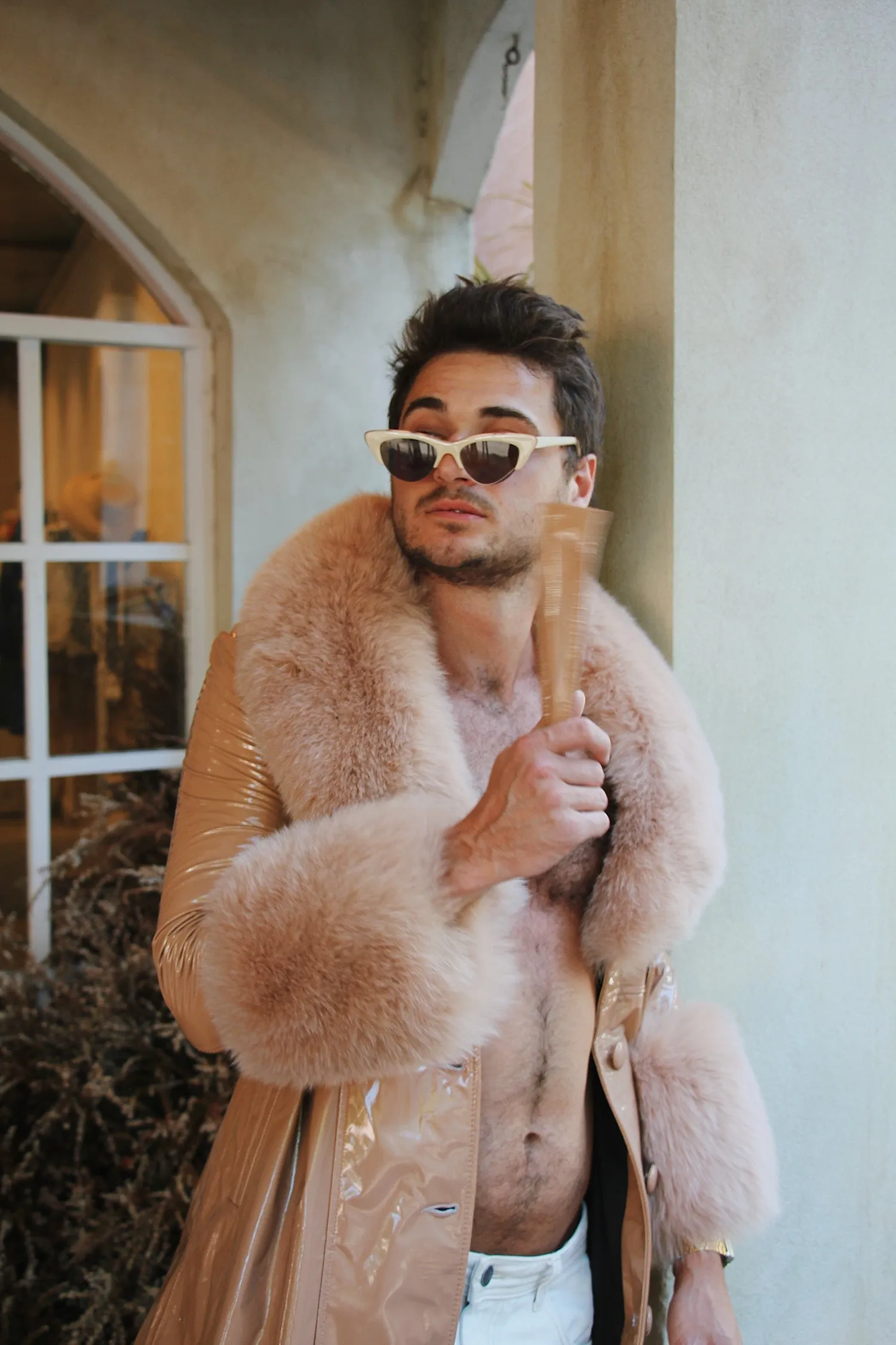 London Patent Coat in Camel