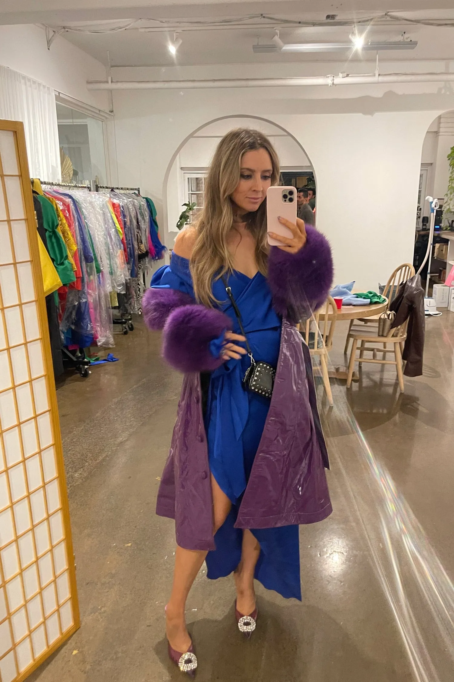 London Patent Coat in Violet