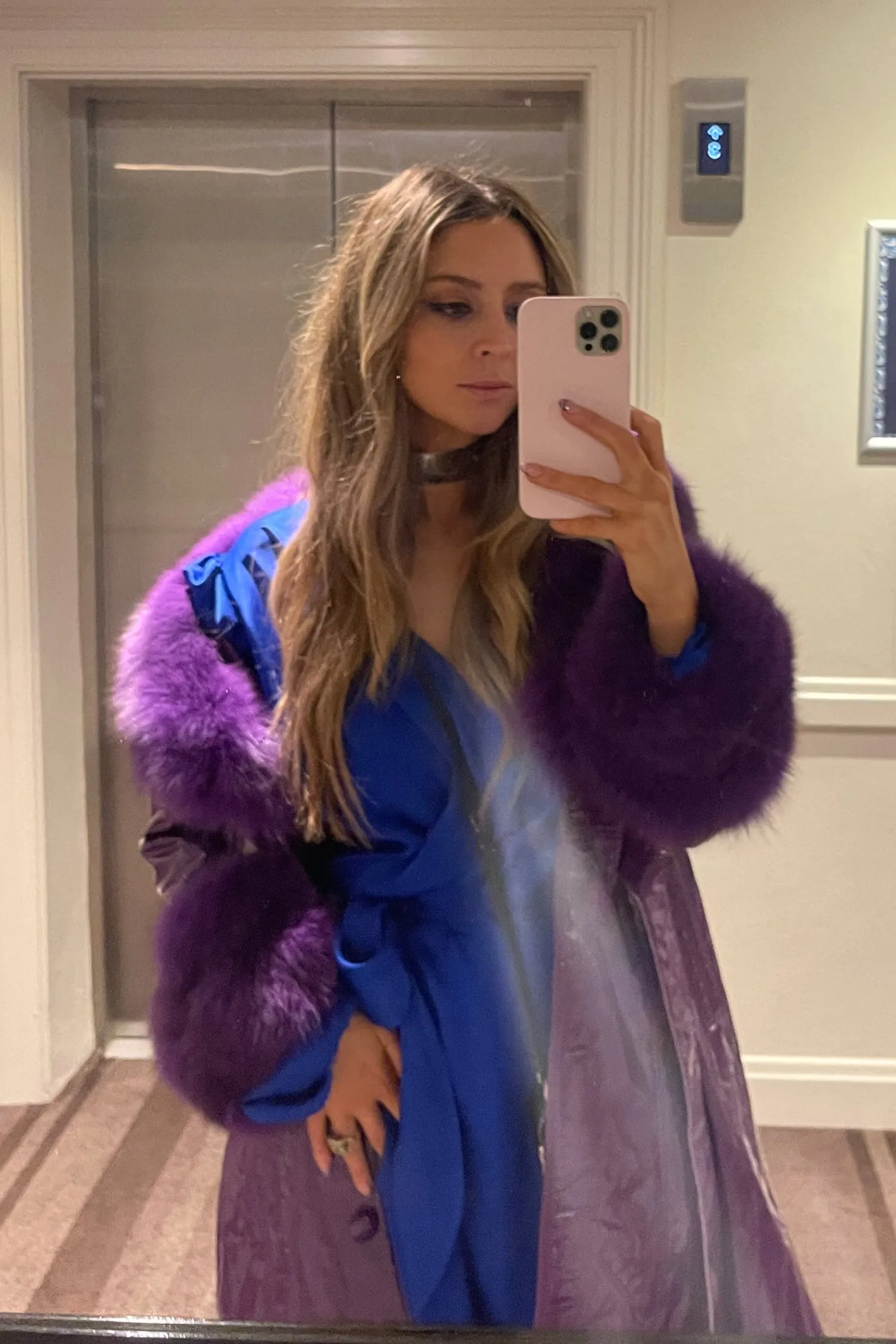 London Patent Coat in Violet