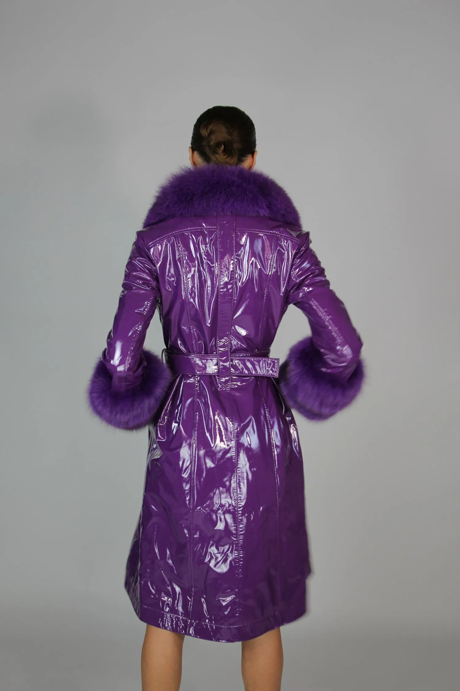 London Patent Coat in Violet