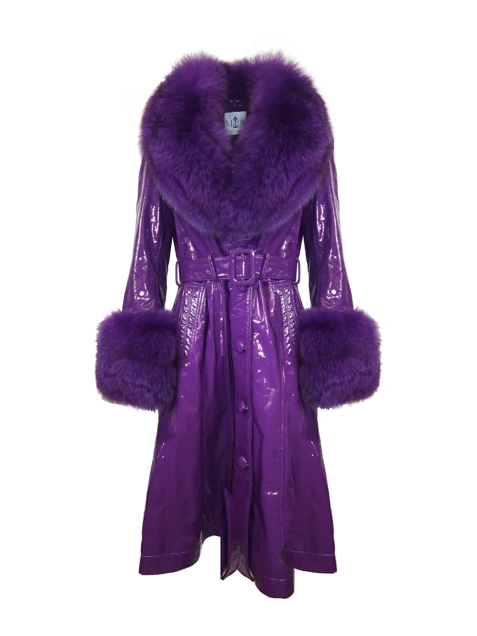 London Patent Coat in Violet