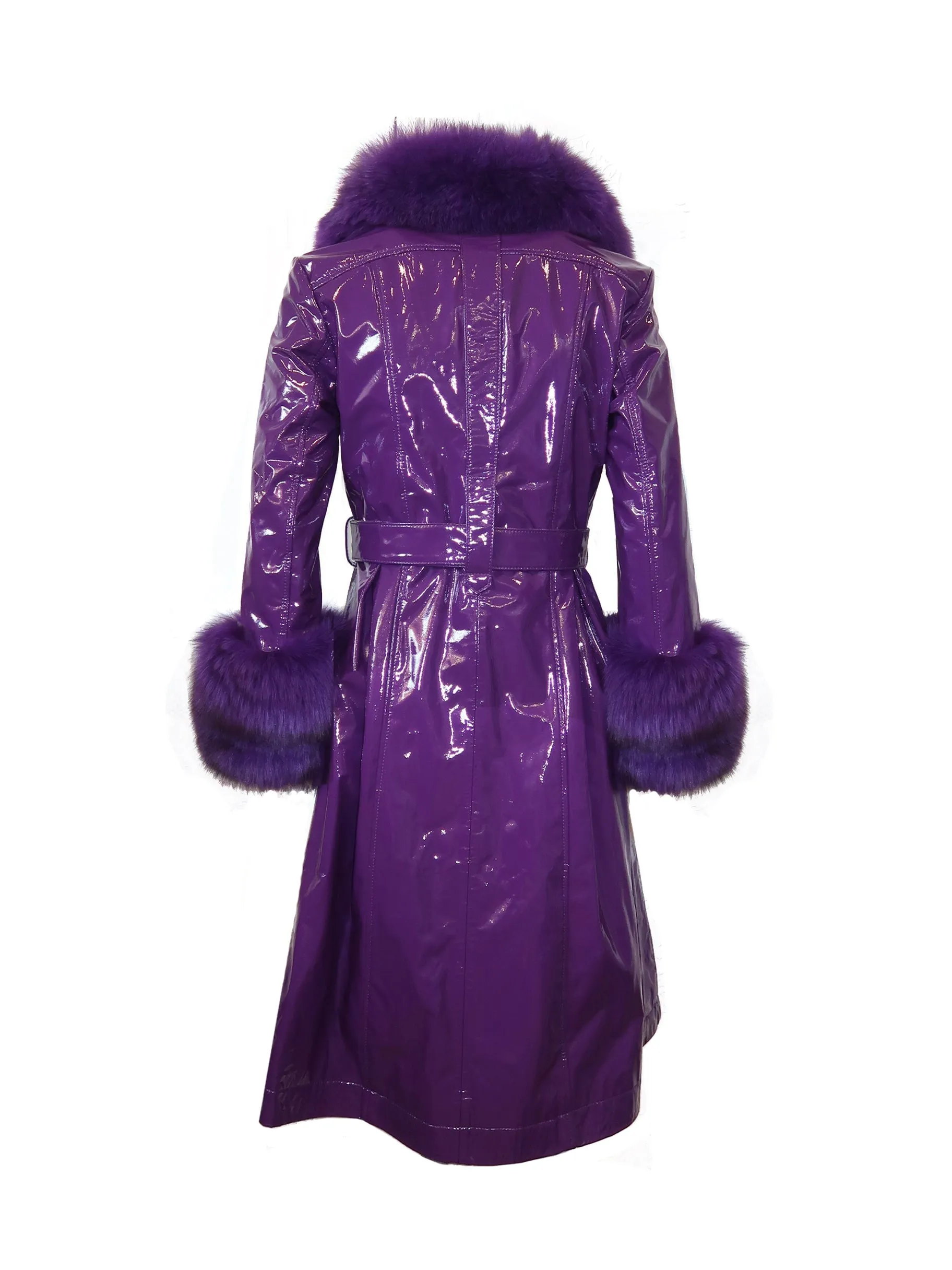 London Patent Coat in Violet