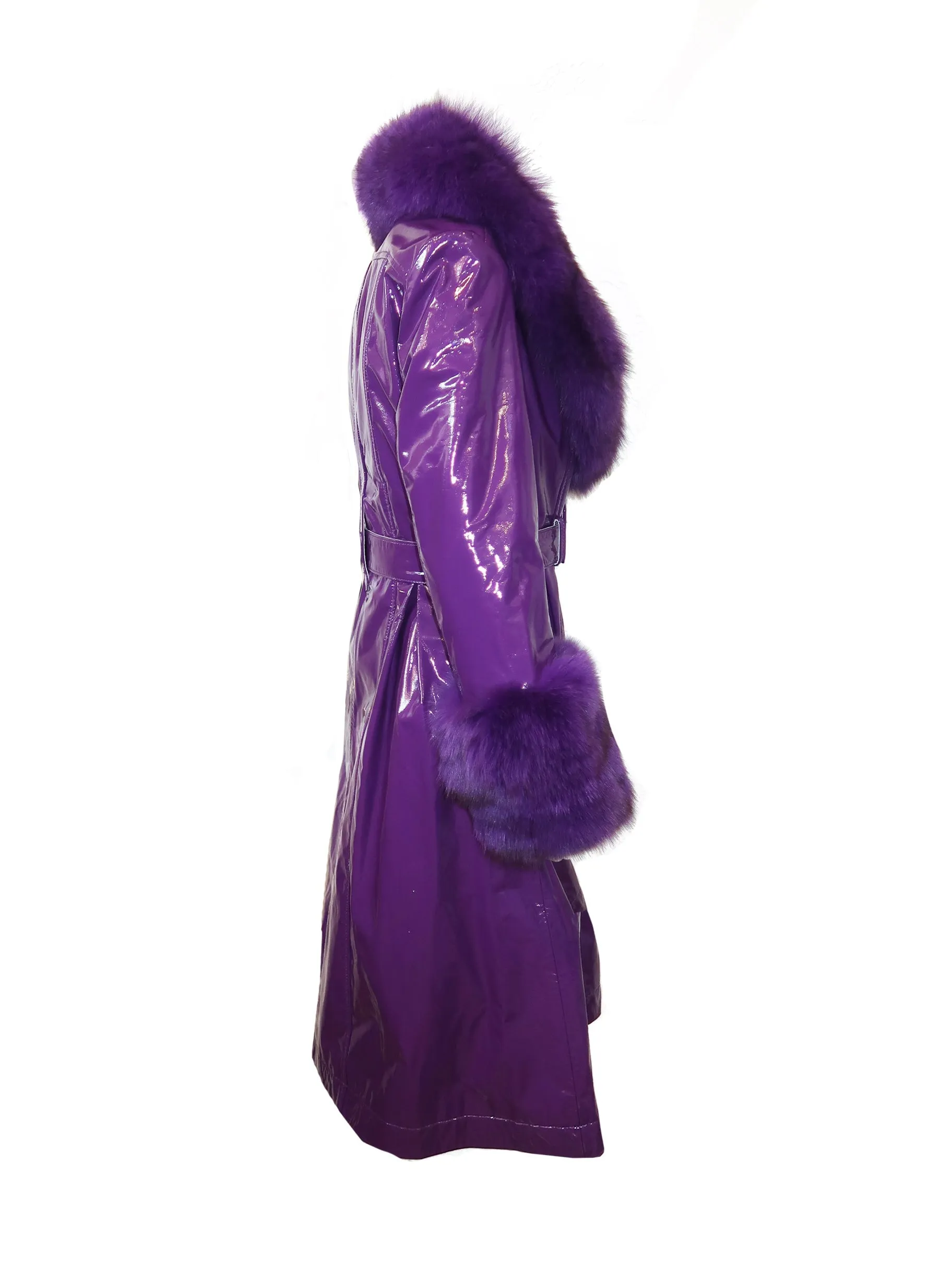 London Patent Coat in Violet
