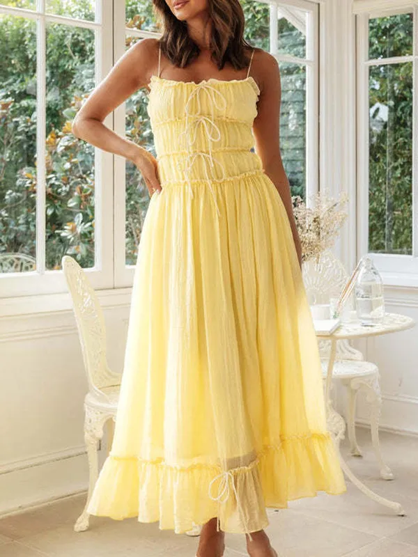 Long Sling Strapless Patchwork Maxi Dress