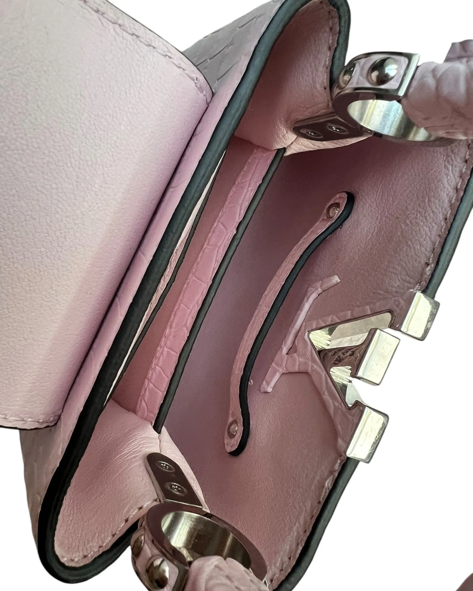 Louis Vuitton Nano Matte Crocodile Cupacines - light Pink