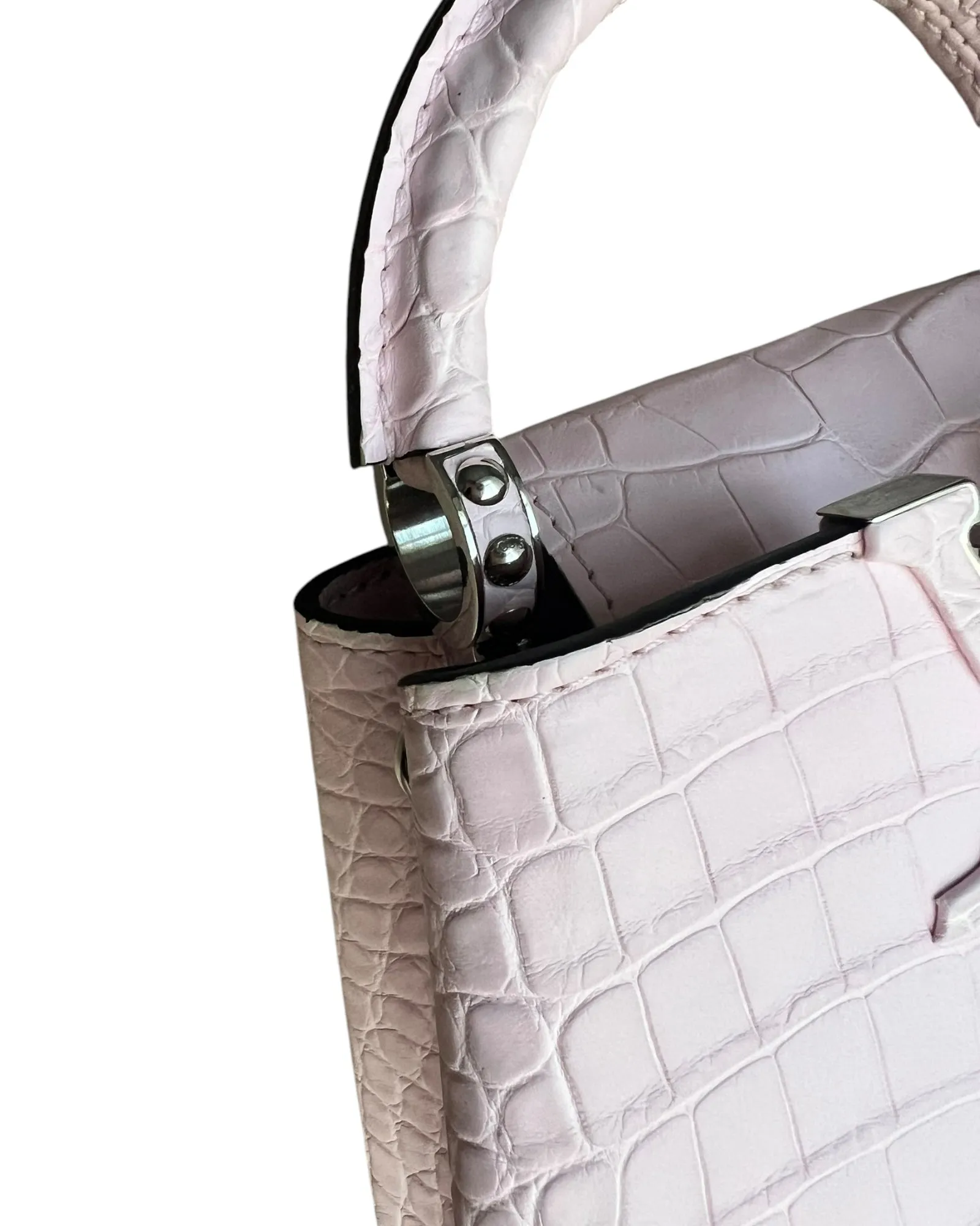 Louis Vuitton Nano Matte Crocodile Cupacines - light Pink