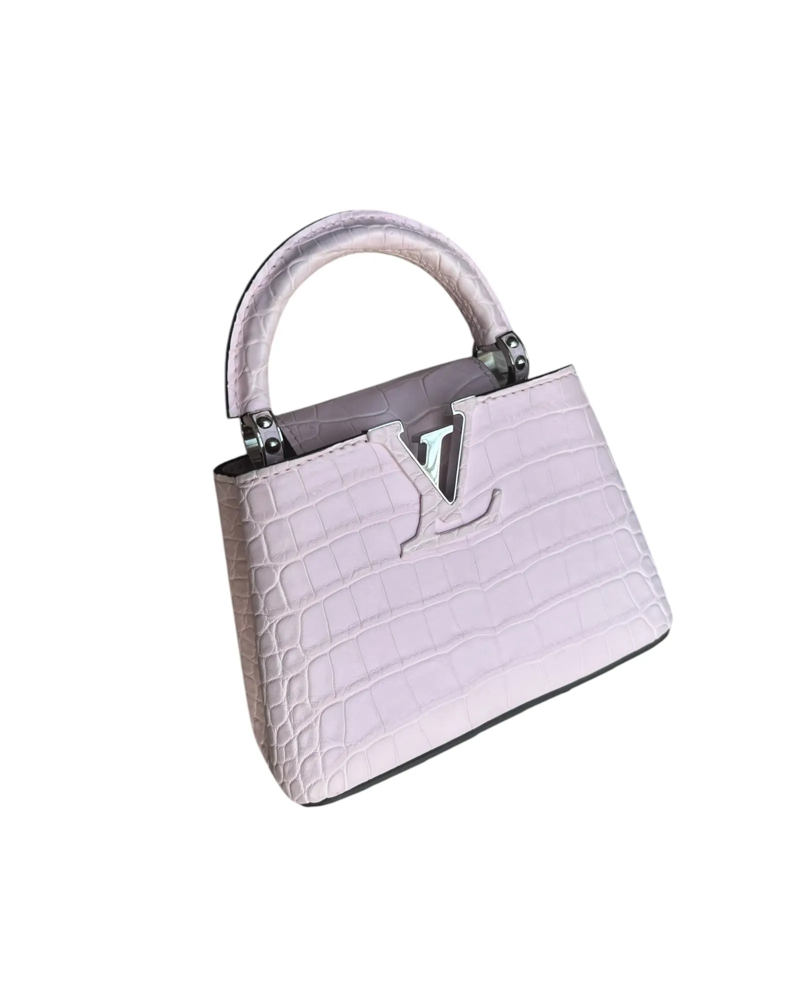 Louis Vuitton Nano Matte Crocodile Cupacines - light Pink