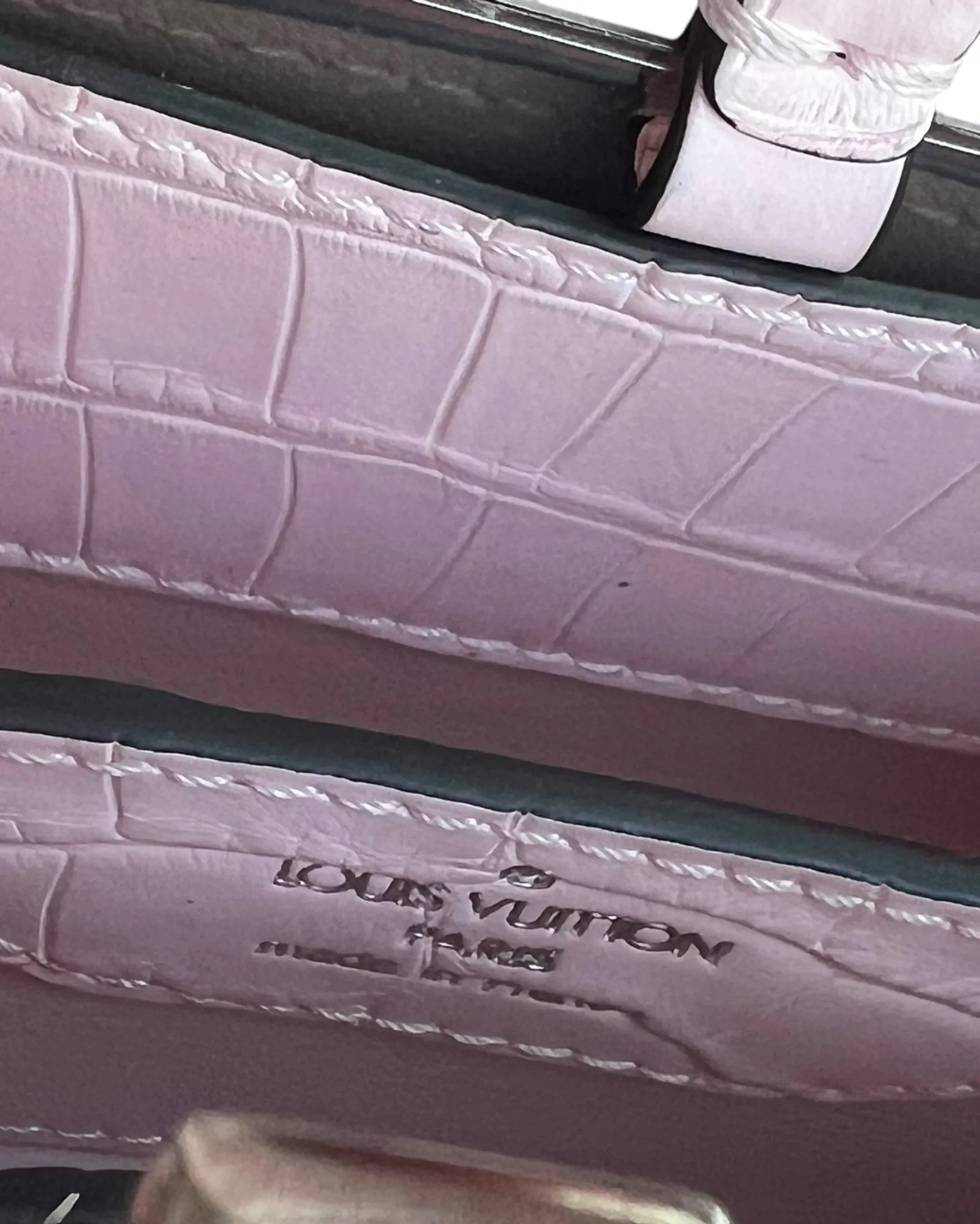 Louis Vuitton Nano Matte Crocodile Cupacines - light Pink