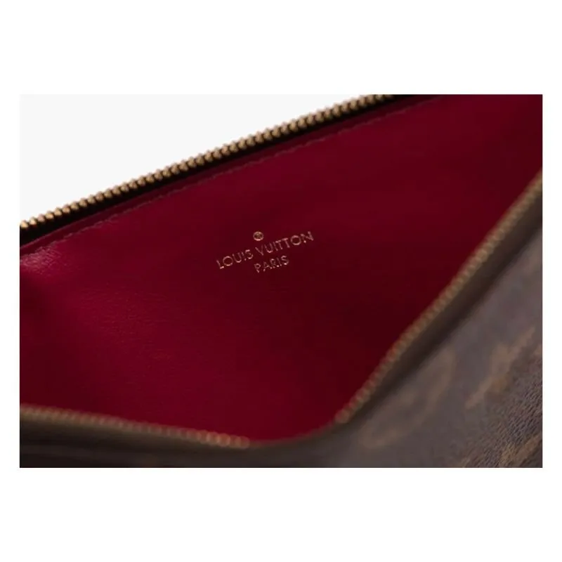 Louis Vuitton Pochette Felicie Zippered Insert Monogram Brown