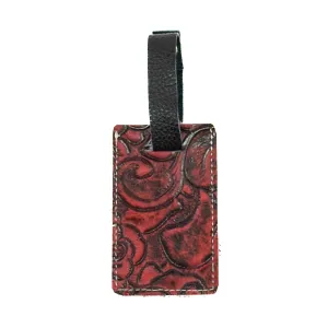 Luggage Tag - Tricolor w/ Red Roses
