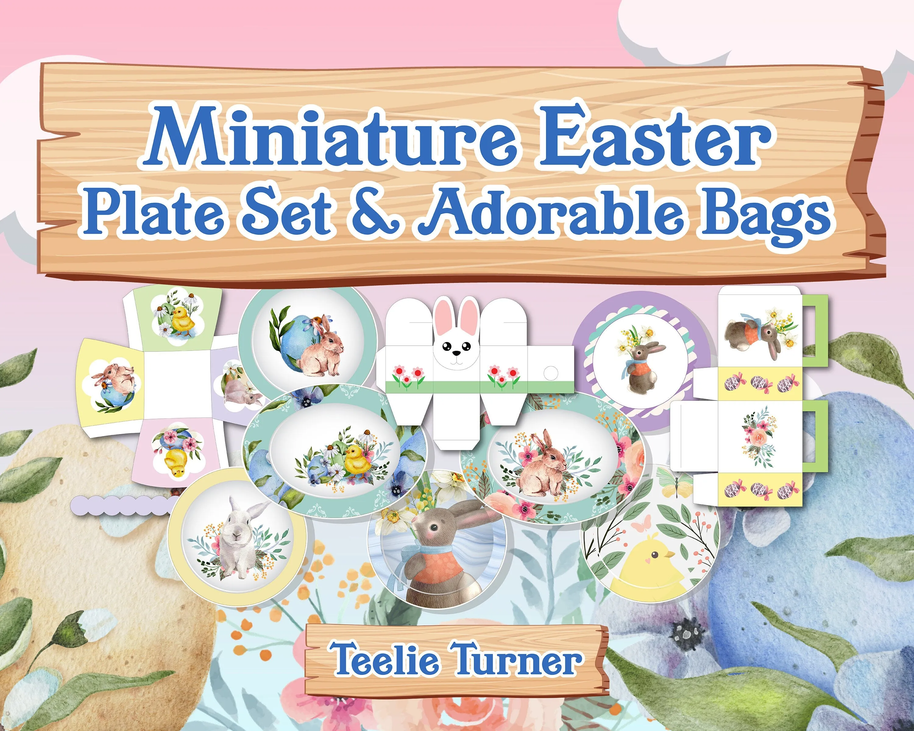 Magical Digital Easter Downloadable Plates, Bags And Bunny Boxes