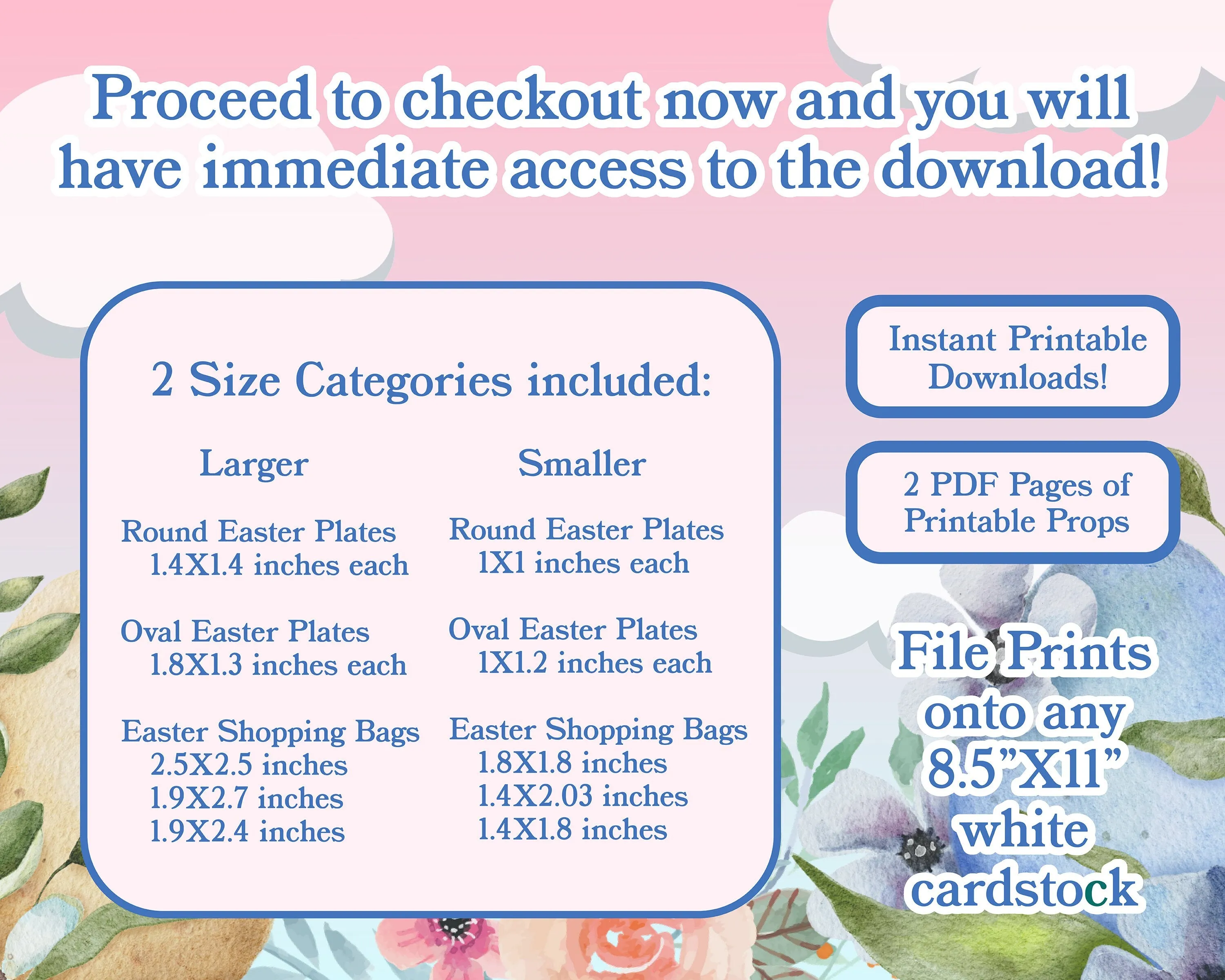 Magical Digital Easter Downloadable Plates, Bags And Bunny Boxes