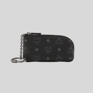 MCM Aren Key Pouch in Visetos Black RS-MXKDSTA01BK001
