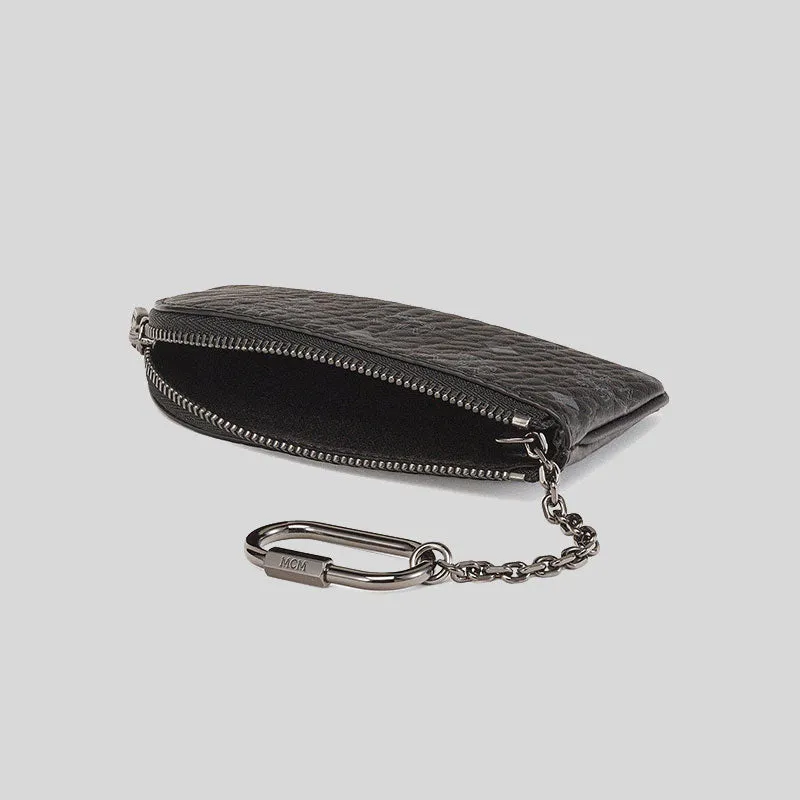 MCM Aren Key Pouch in Visetos Black RS-MXKDSTA01BK001