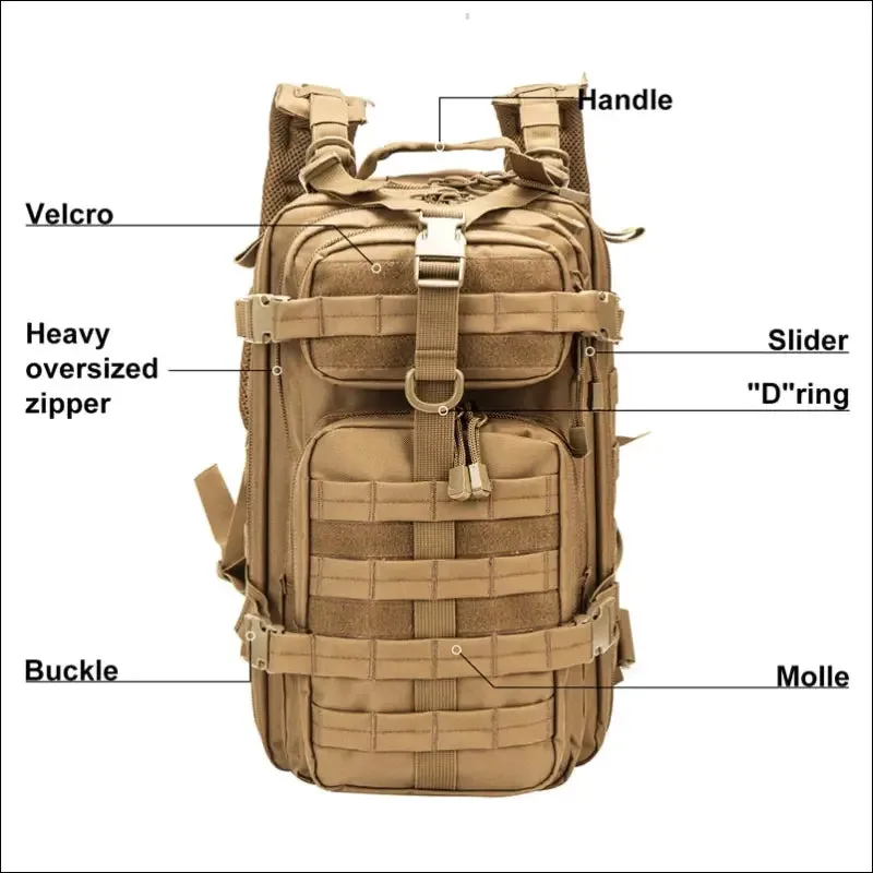 Men army military tactical backpack 1000d polyester 30l 3p softback outdoor waterproof rucksack