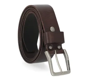 Men's Oversized HD Emboss Saddle Leather Belt - Brown