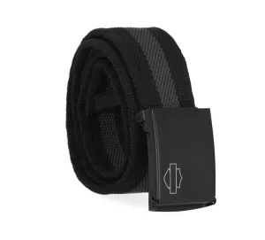 Men's Tactical Gunmetal Buckle Grey Belt - Black/Grey