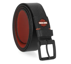 Men's Tactical Roller Buckle Matte Leather Black Belt - Black