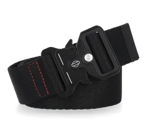 Men's Tactical Rubber Patch Black Belt - Black