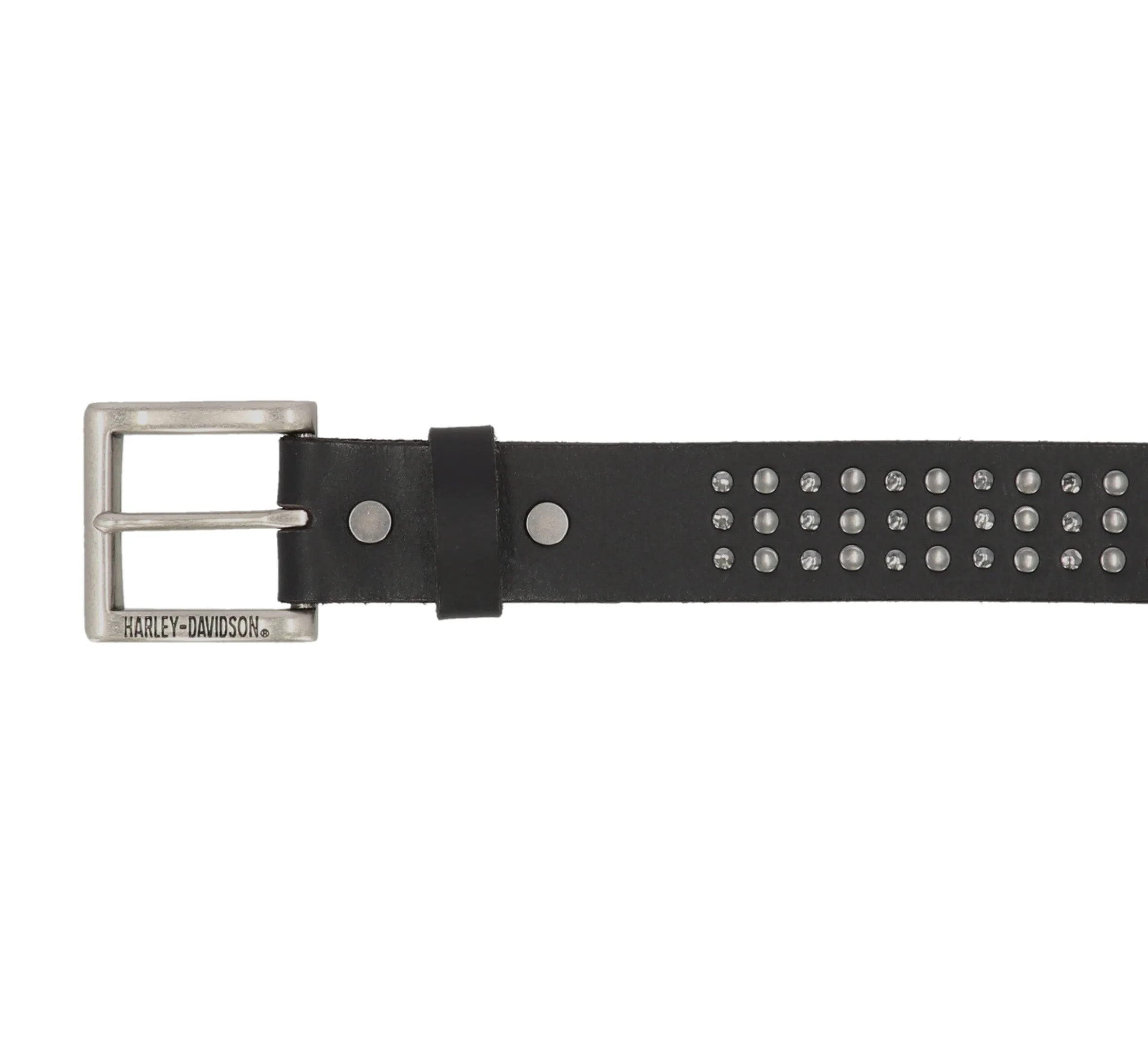 Men's Triple Row Stud Belt - Black