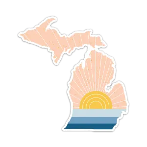 Modern Michigan Sunset Sticker