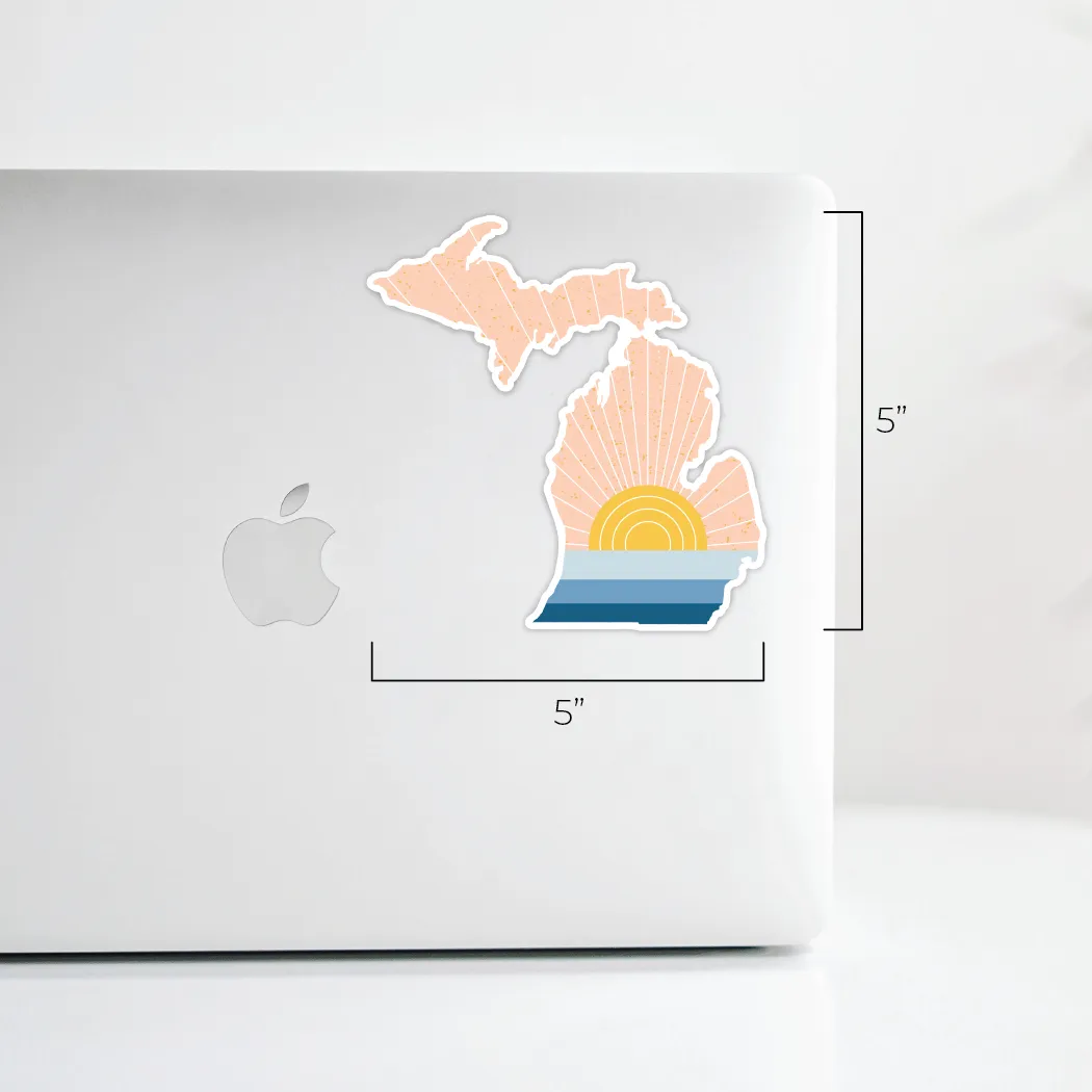 Modern Michigan Sunset Sticker