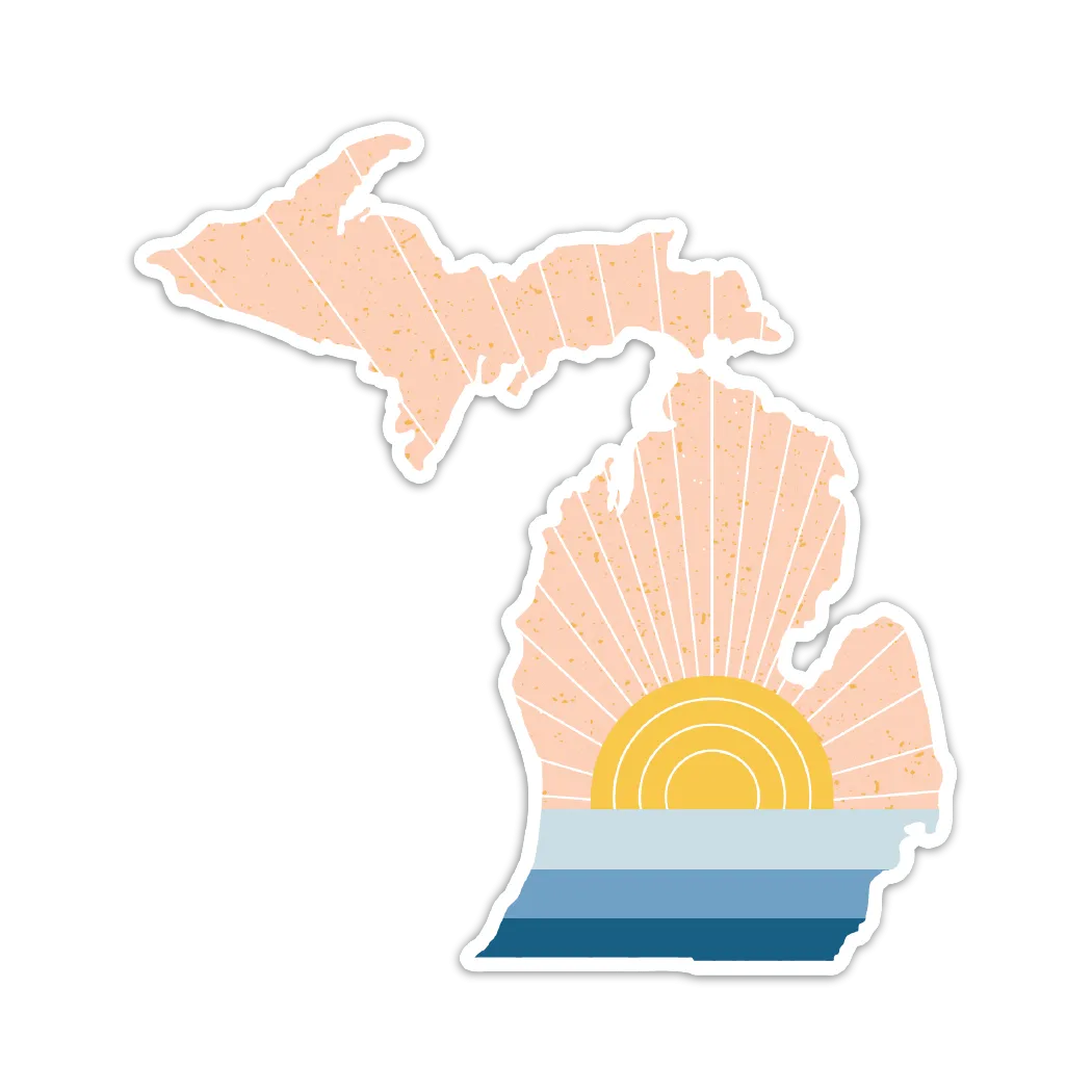 Modern Michigan Sunset Sticker