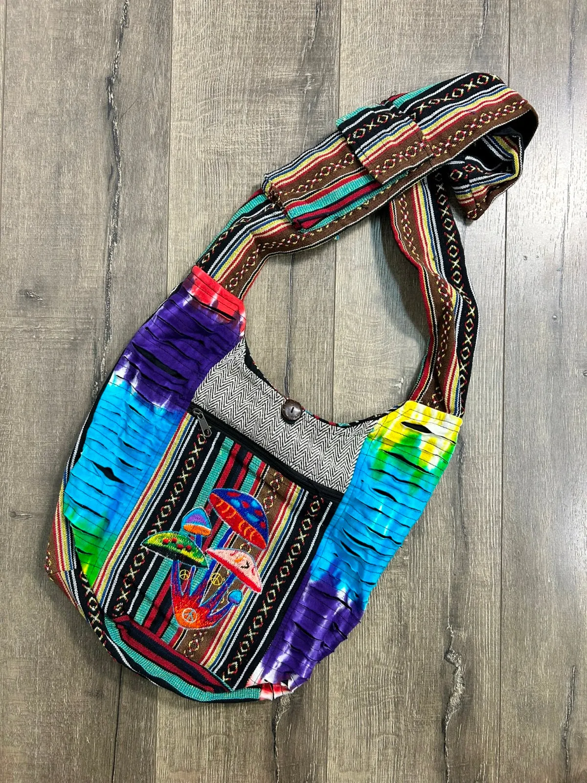 Mushroom Embroidered Shoulder Bag
