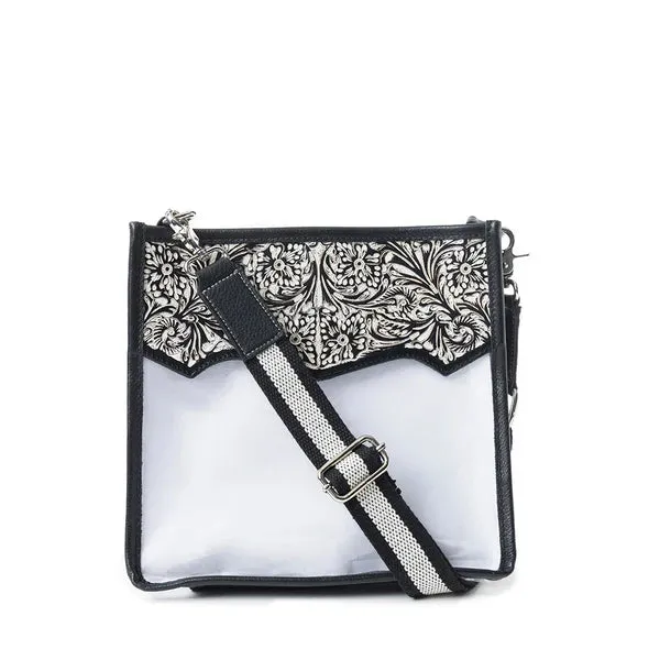 Myra Bags Pearlton Prairie Clear Bag In Black and White