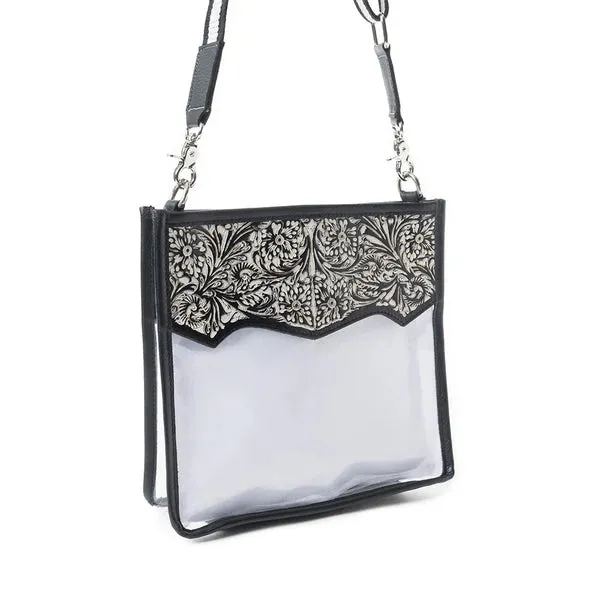 Myra Bags Pearlton Prairie Clear Bag In Black and White