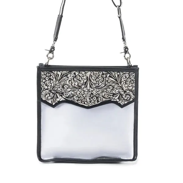 Myra Bags Pearlton Prairie Clear Bag In Black and White