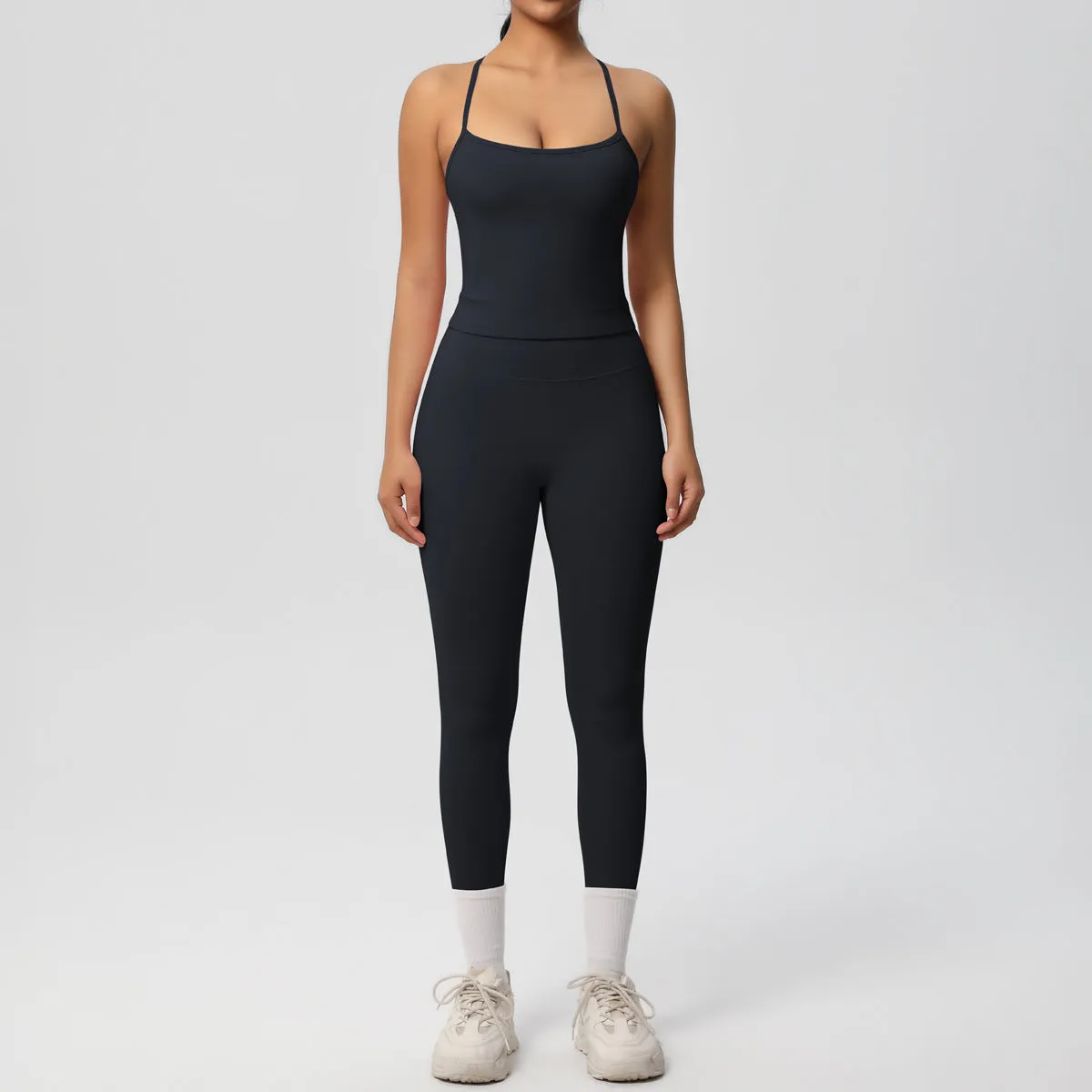 Nude Feel High Waist Sling Leggings Yoga Set