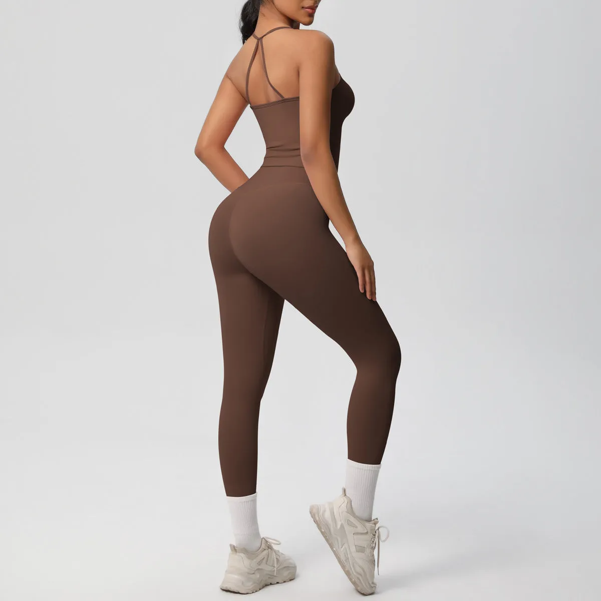 Nude Feel High Waist Sling Leggings Yoga Set