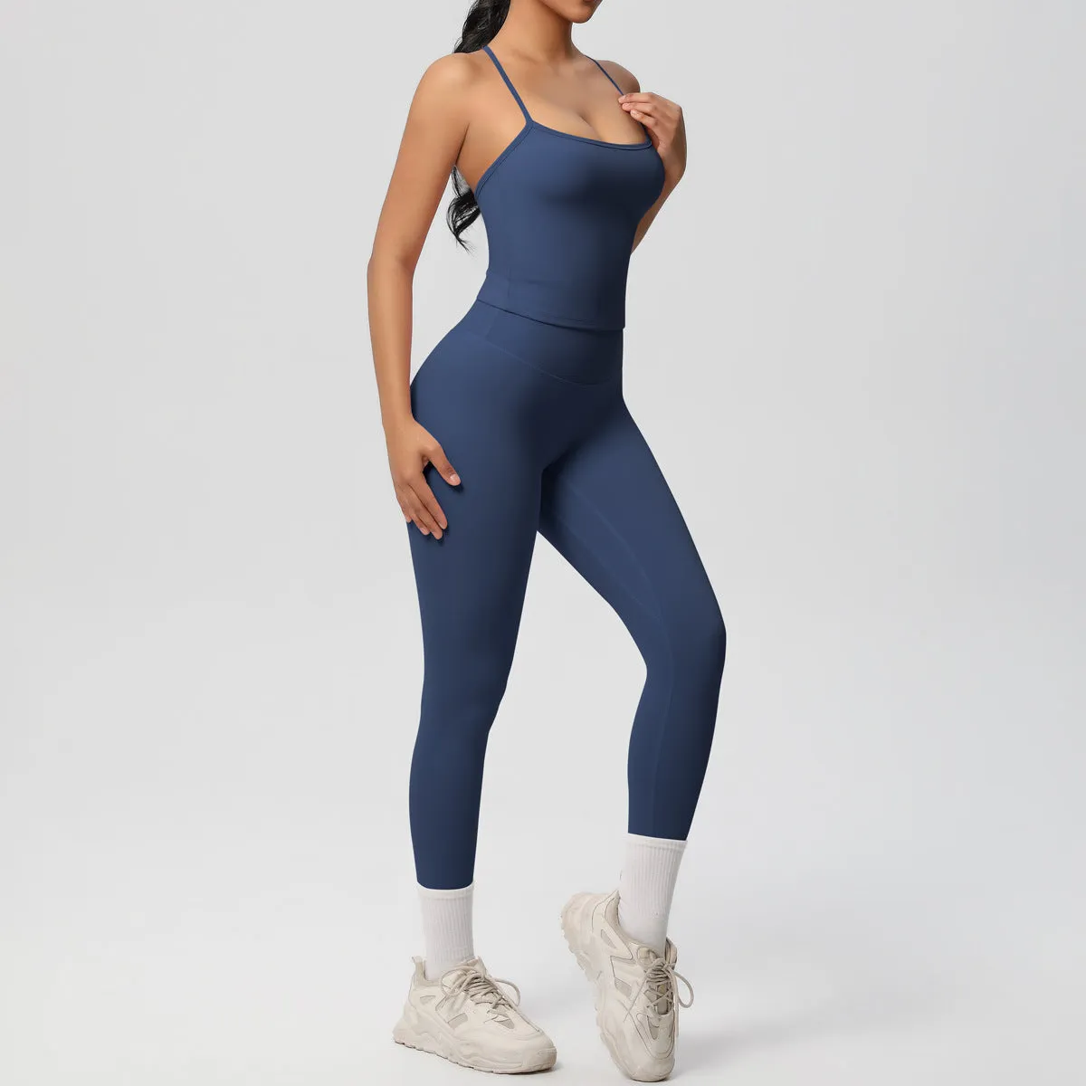 Nude Feel High Waist Sling Leggings Yoga Set