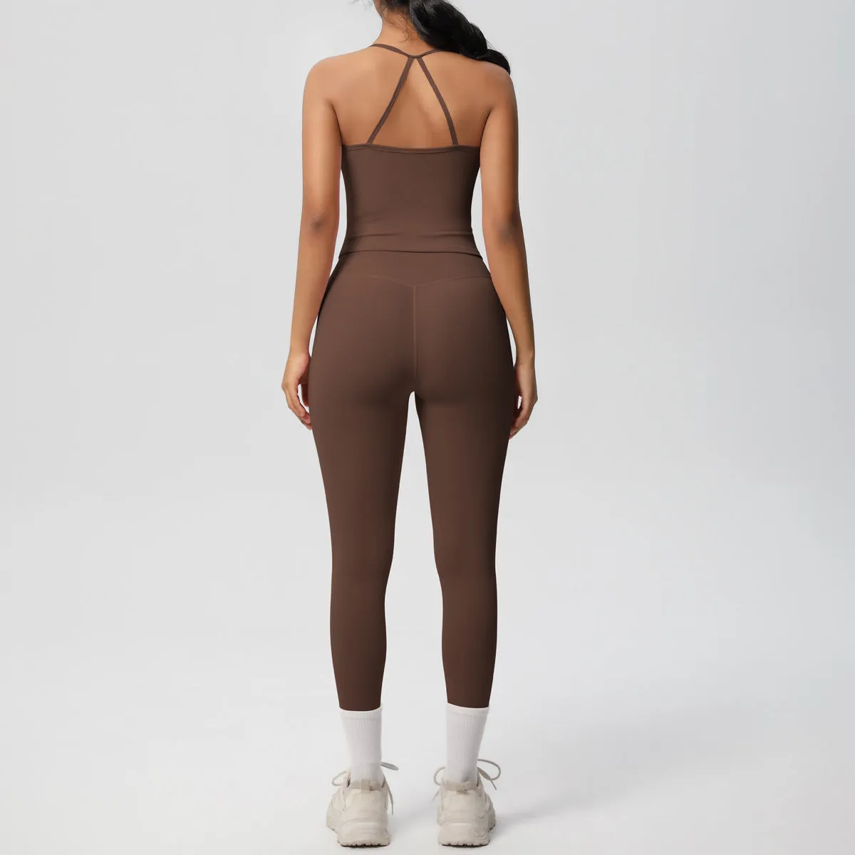Nude Feel High Waist Sling Leggings Yoga Set