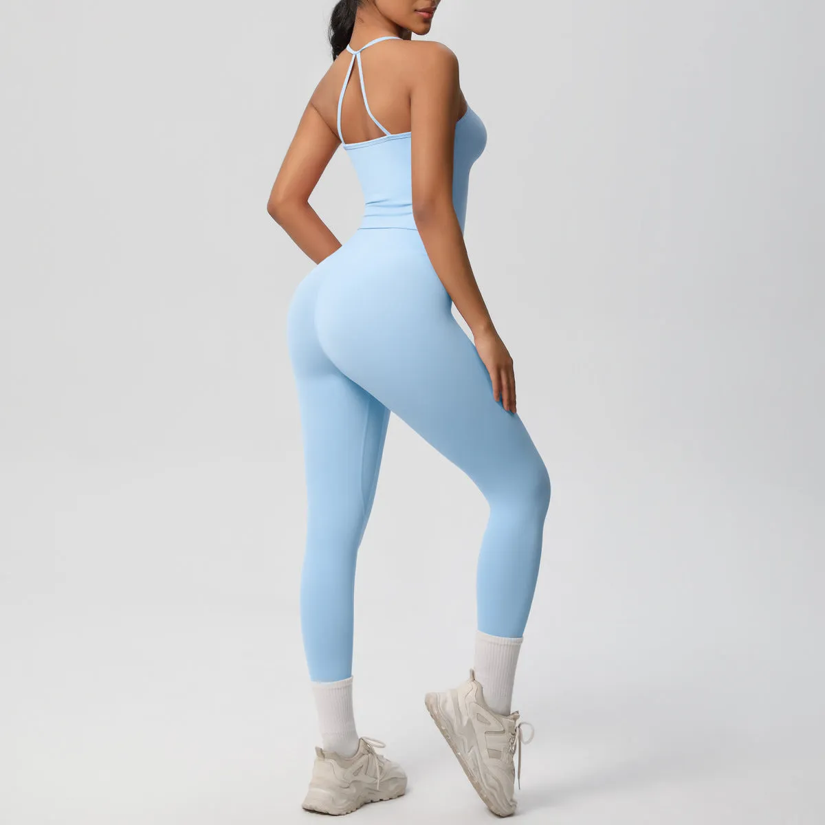 Nude Feel High Waist Sling Leggings Yoga Set
