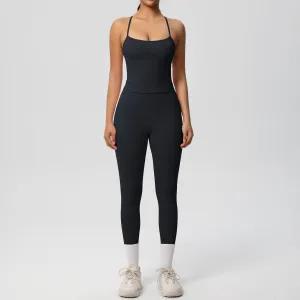 Nude Feel High Waist Sling Leggings Yoga Set