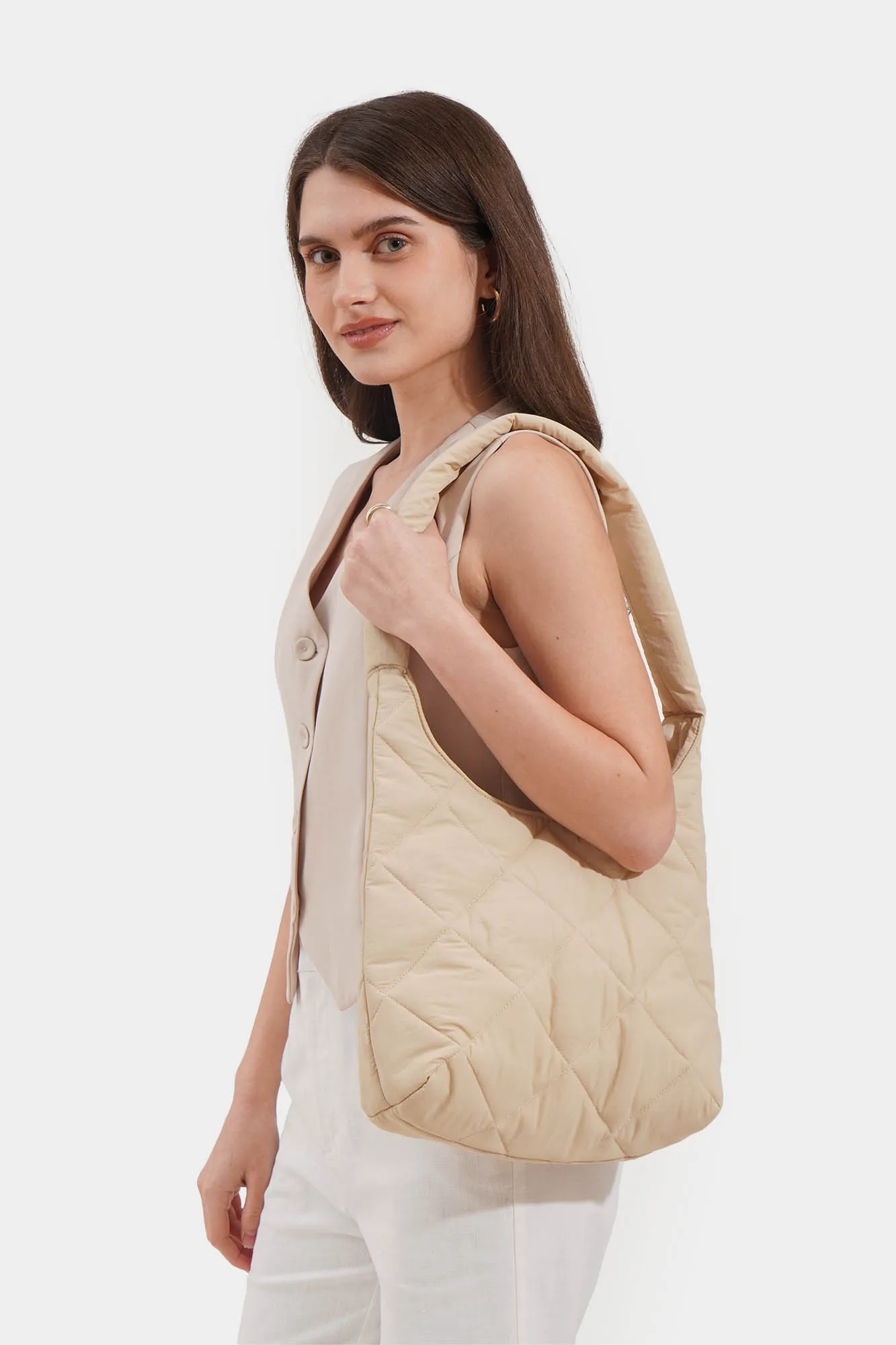 Nylon Quilted Shoulder Bag