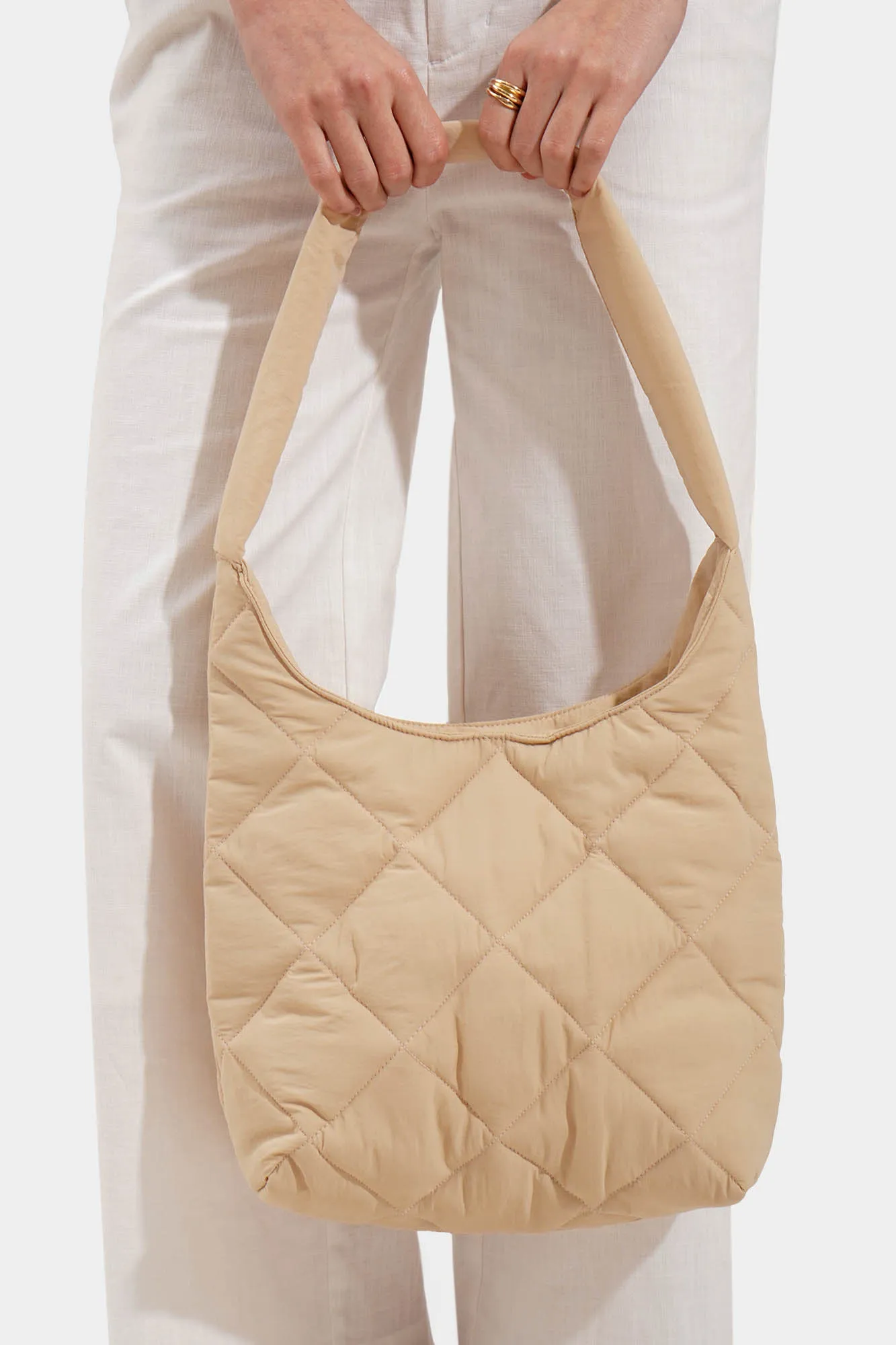 Nylon Quilted Shoulder Bag