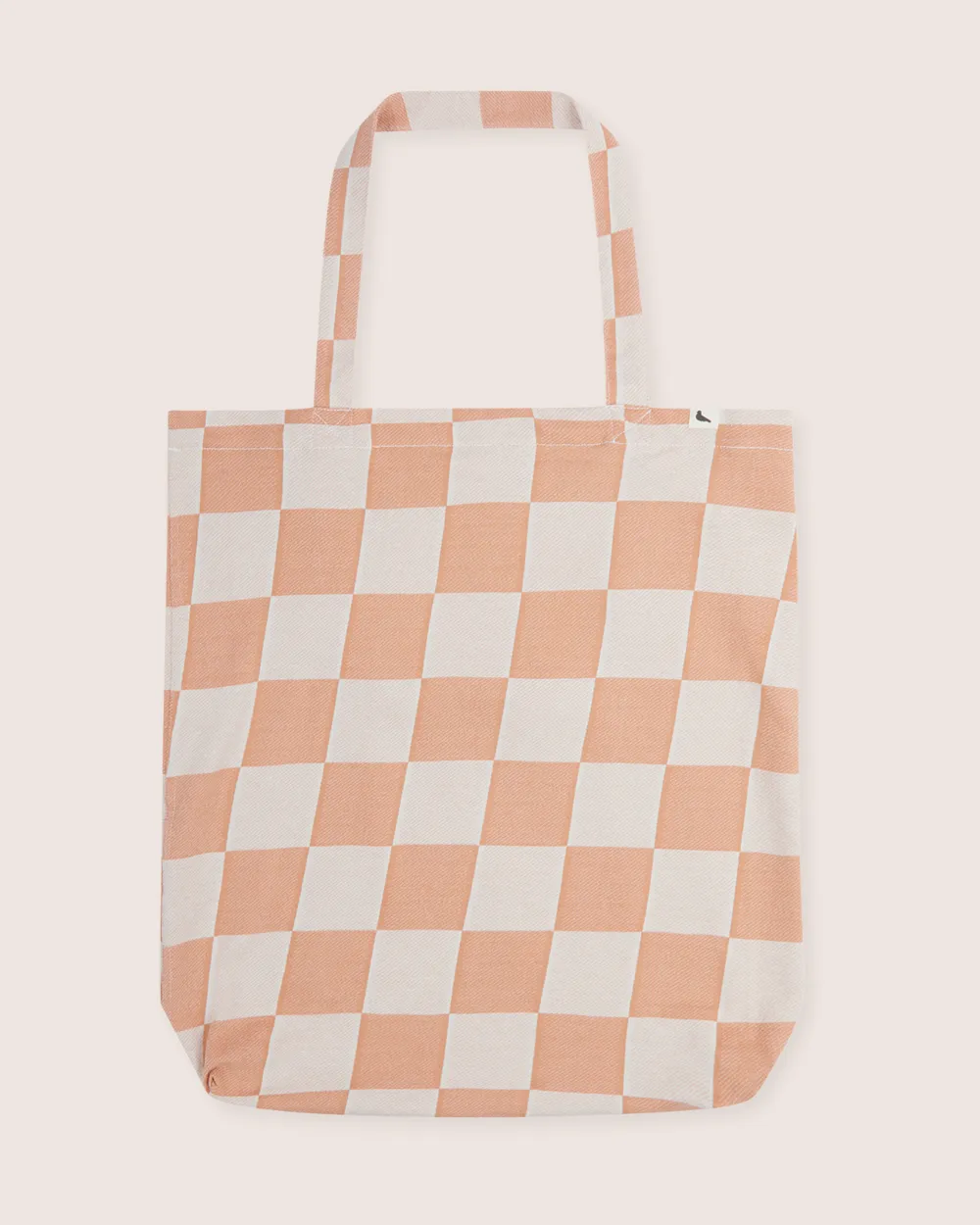 Orange Bold Check Print Tote Bag