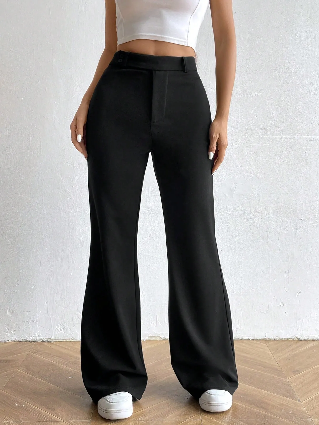 Pantalones Acampanados de Cintura Alta  CR
