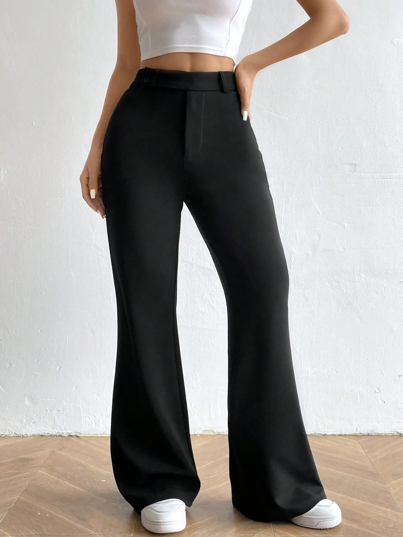 Pantalones Acampanados de Cintura Alta  CR