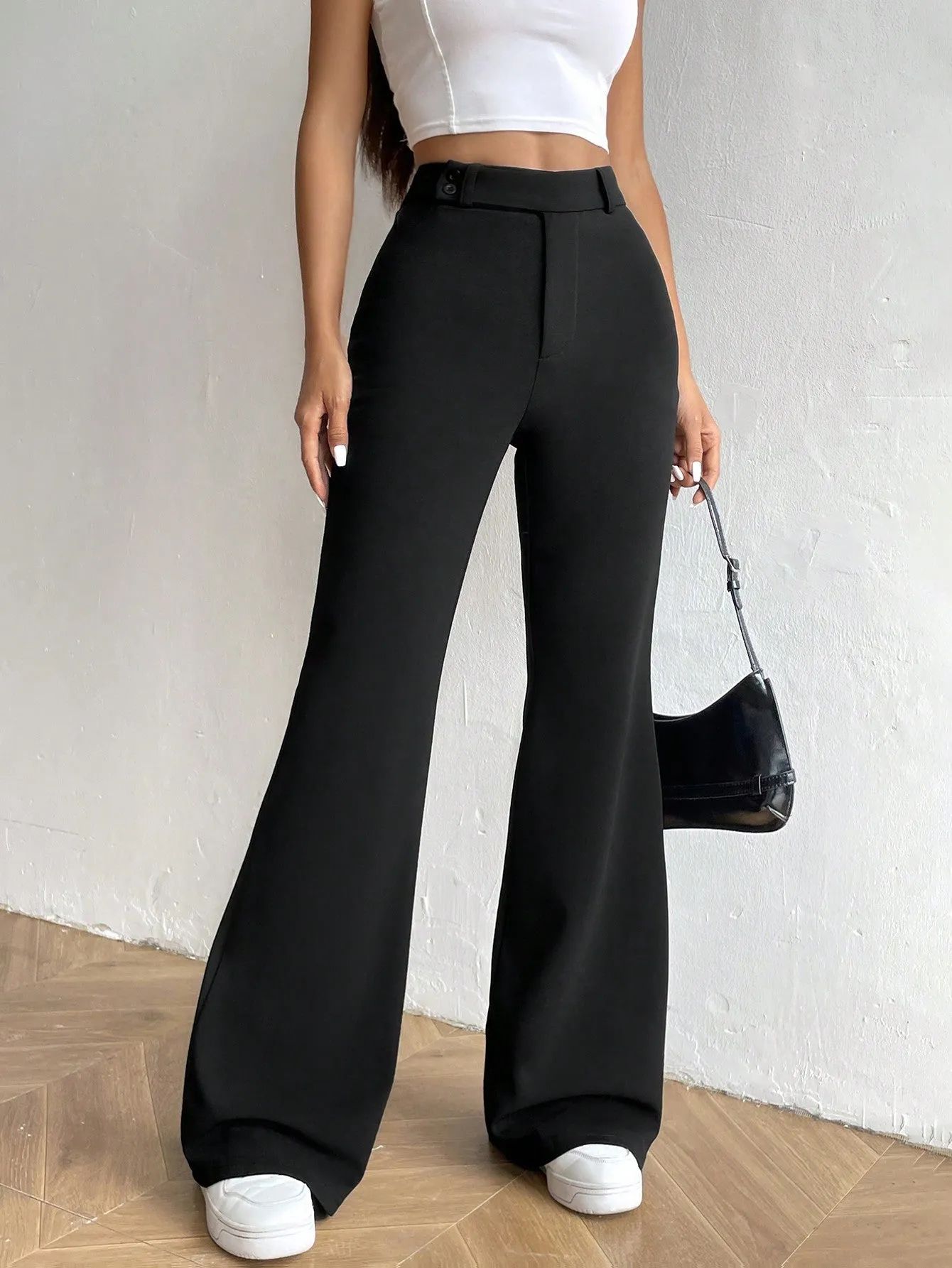 Pantalones Acampanados de Cintura Alta  CR